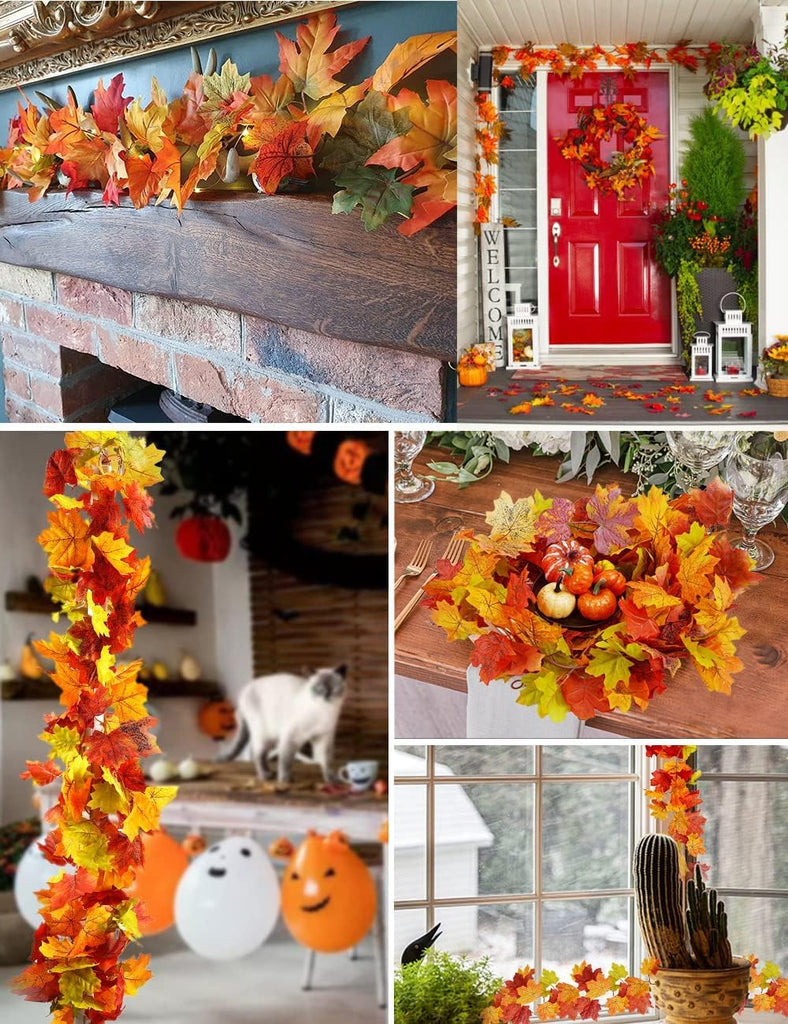 6 Pack Fall Garland Maple Leaf Decorations, 5.9 Ft 72 Leaves Each