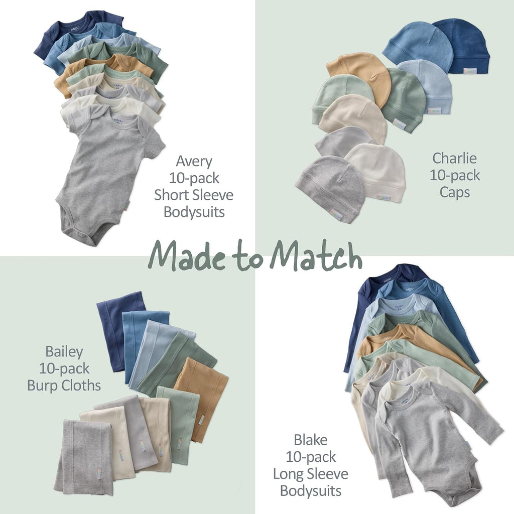 River Pack Baby Terry Washcloths 100% Organic Cotton Absorbent for Baby and Toddler Boys & Girls, Seafoam Terra