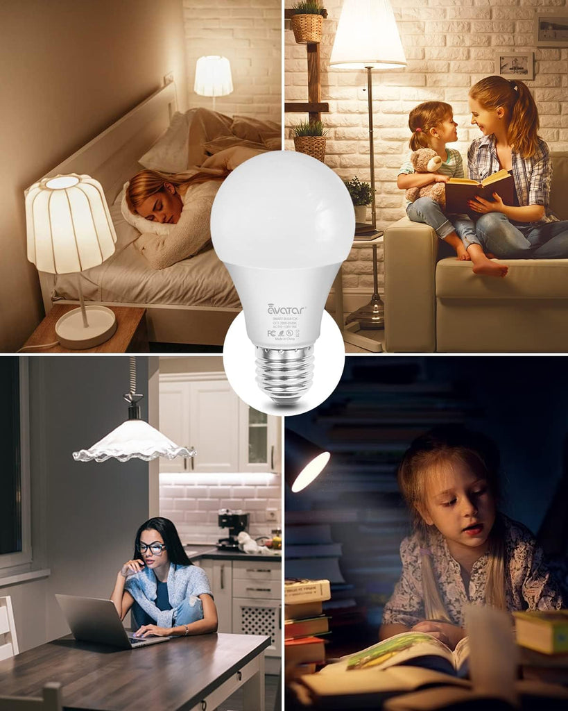Smart Light Bulbs, Alexa Bulb 1000LM 9W 4 Pack - Dimmable Warm Cool White A19 LED Light Bulb, WiFi Bulb Compatible
