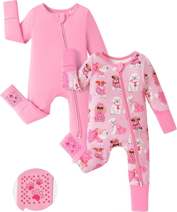 Bamboo Viscose Baby Footie Pack with Anti-Slip Grips