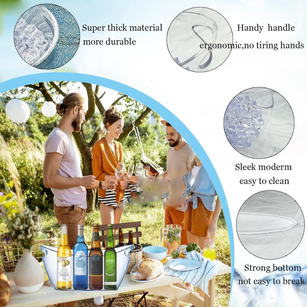 Ice Bucket,5.5L Acrylic Ice Buckets for Parties,Mimosa Bar Supplies - Set of 2
