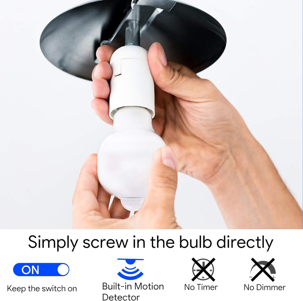 Energetic Motion Sensor Light Bulb, 8.5W (60 Watt Equivalent) E26 Motion Activated Dusk to Dawn Security Light Bulb