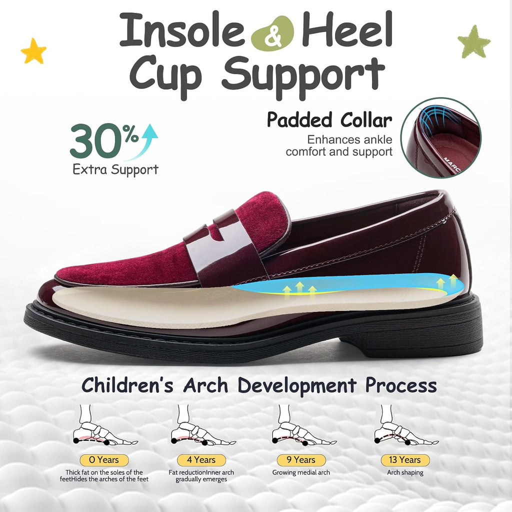 Boys Dress Shoes Tuxedo Patent Classic Velvet Slip-on Kids Boys Loafers