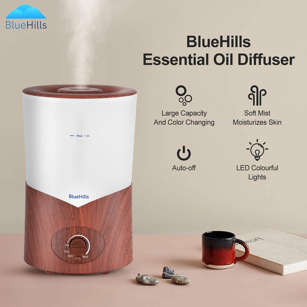 1000 ML Essential Oil Diffuser Premium Humidifier Large Dark Wood