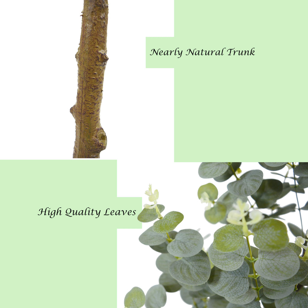 5ft Fake Eucalyptus Tree Artificial Plant with Woven Basket