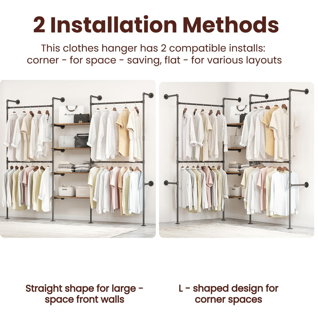 Industrial Pipe Clothing Rack