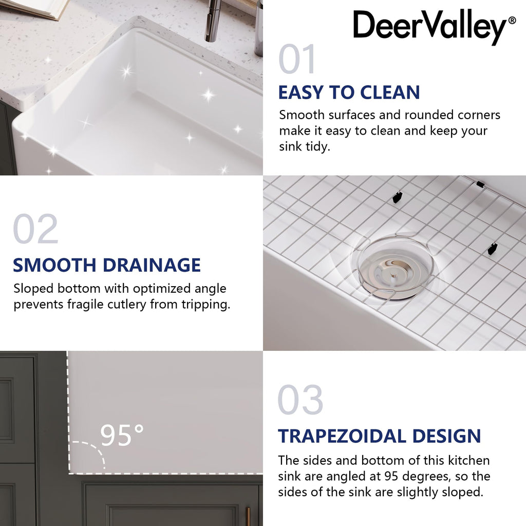 Farmhouse Kitchen Sink Workstation 30 Inch
