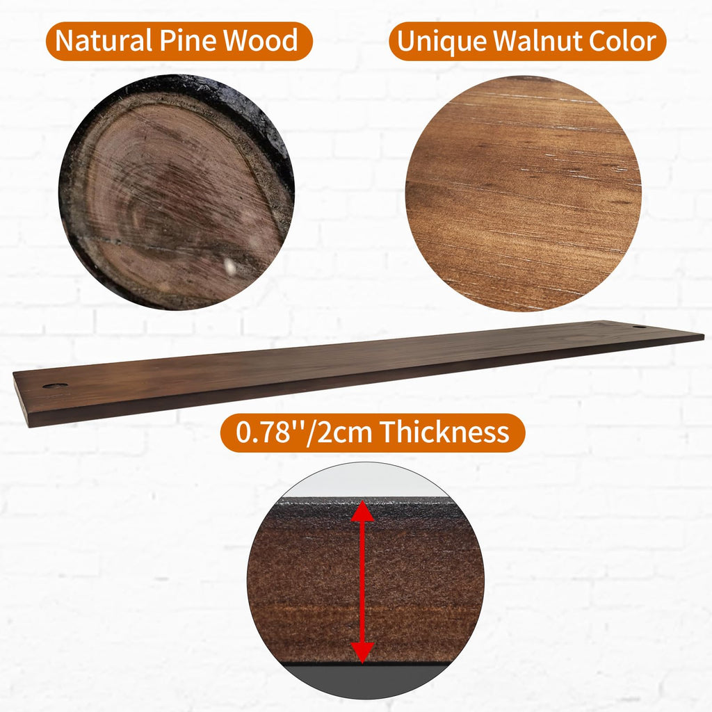 Industrial Pipe Shelving Wall Mounted, Pipe Shelves with Plank(2 Tier 42In)