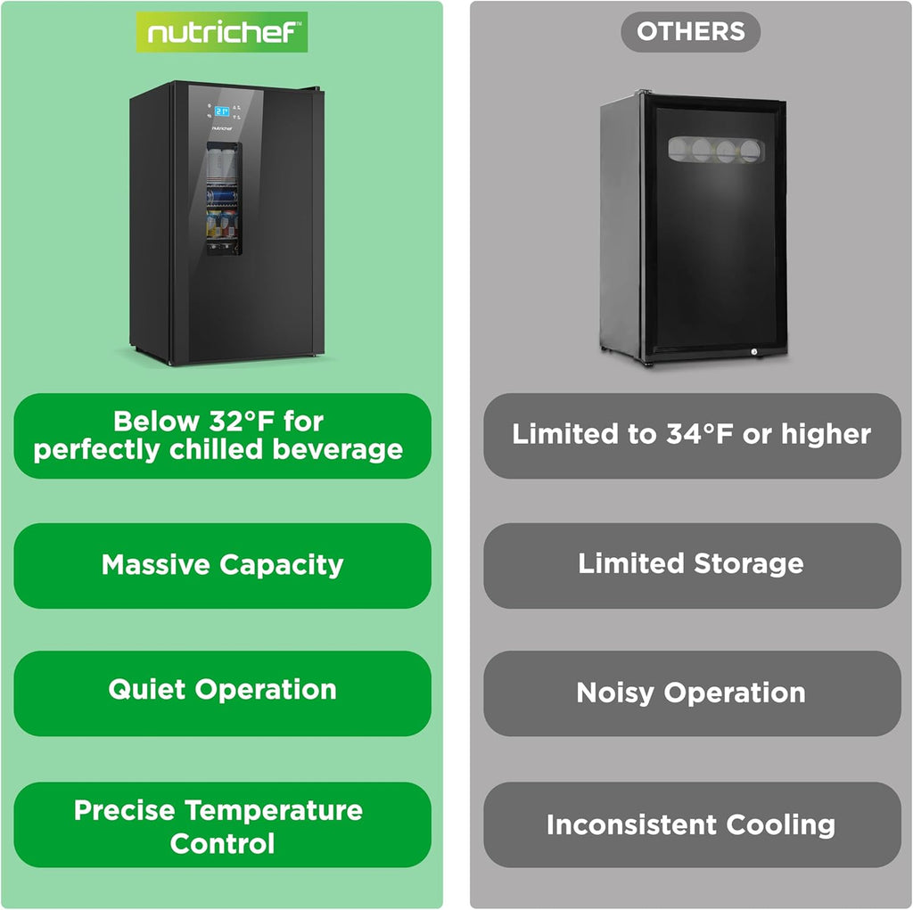 Beer Fridge 108 Can Capacity | Freestanding Beverage Refrigerator with Glass Doo