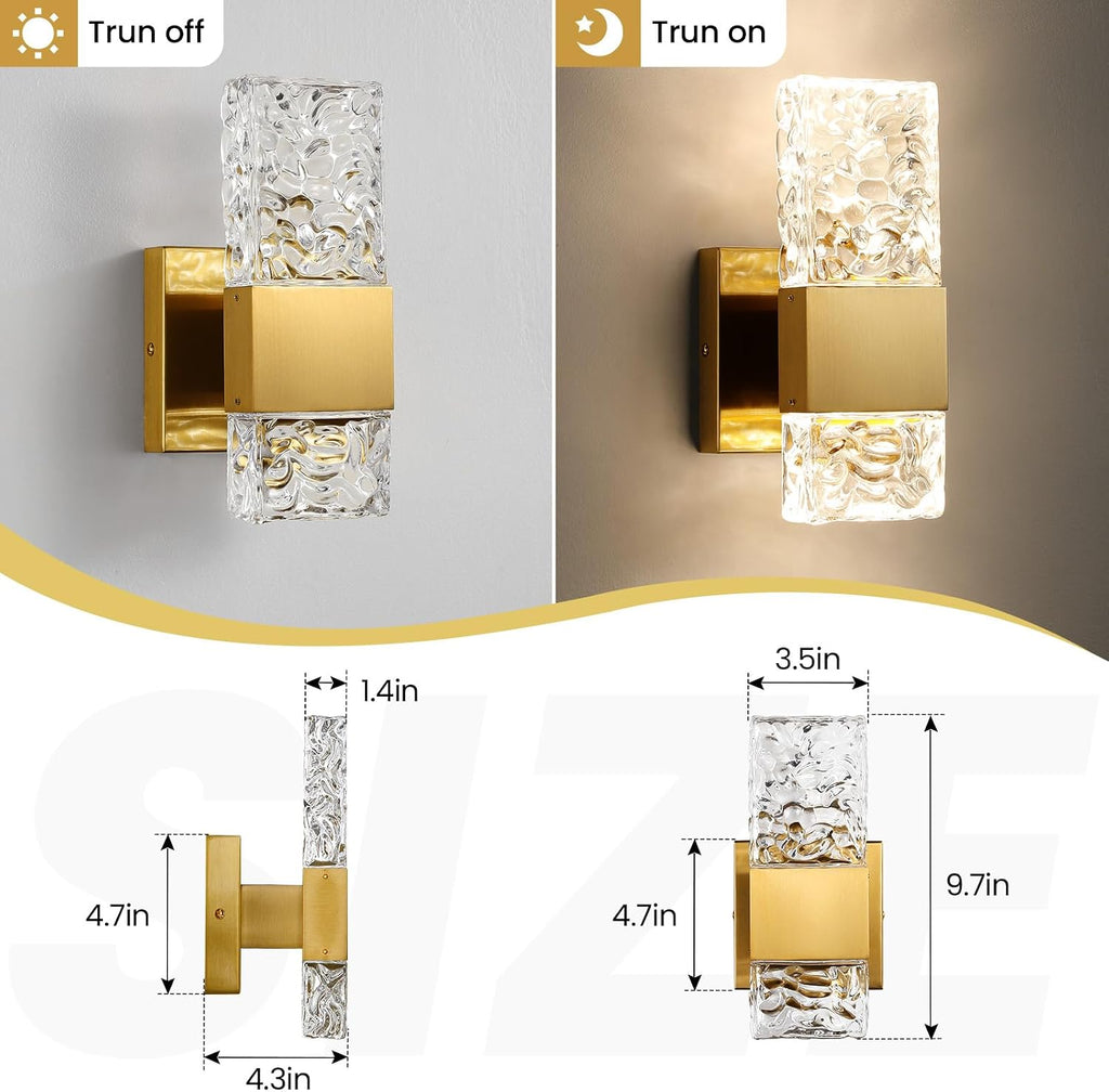 Gold Sconces Wall Lighting - Crystal Wall Sconces Set of Two Modern Bathroom Vanity Light Fixtures Hardwire Modern