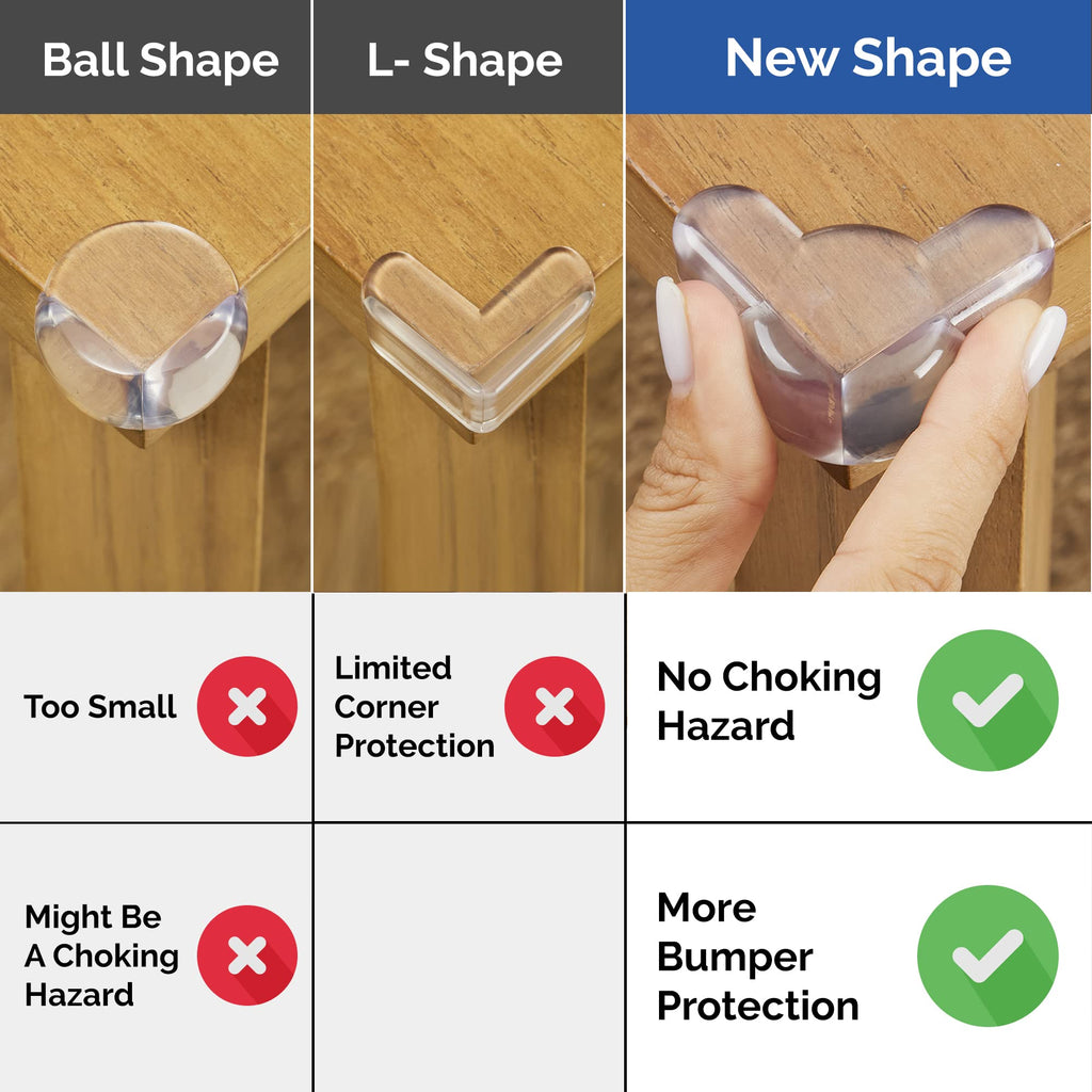 Corner Protectors for Baby (12 Pack) - Patented - New & Improved Edge Protector for Baby - Transparent Corner