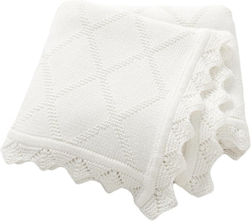 100% Cotton Baby Blankets for Girls Boys, 40x30 Inches, White