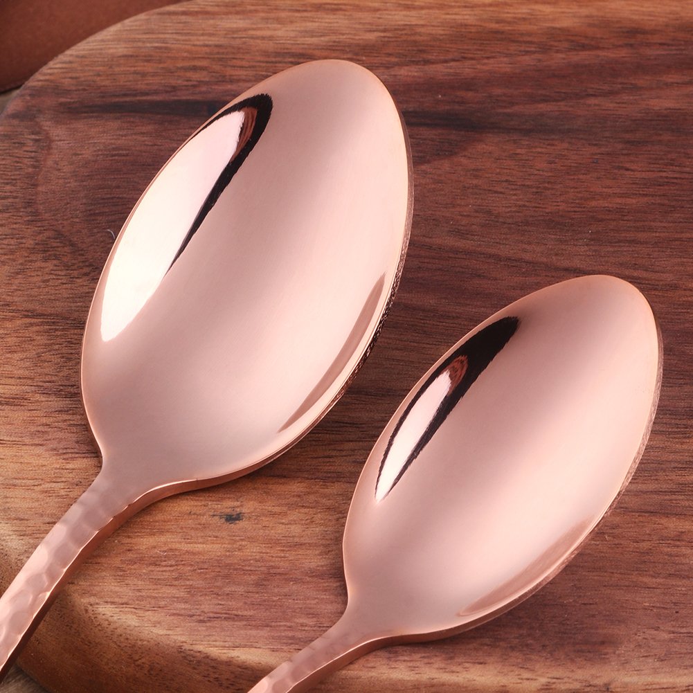 5-Piece Rose Gold Silverware Flatware Set Service for 1 Stainless Steel Cutlery Set Include Dinner Knife Table Fork