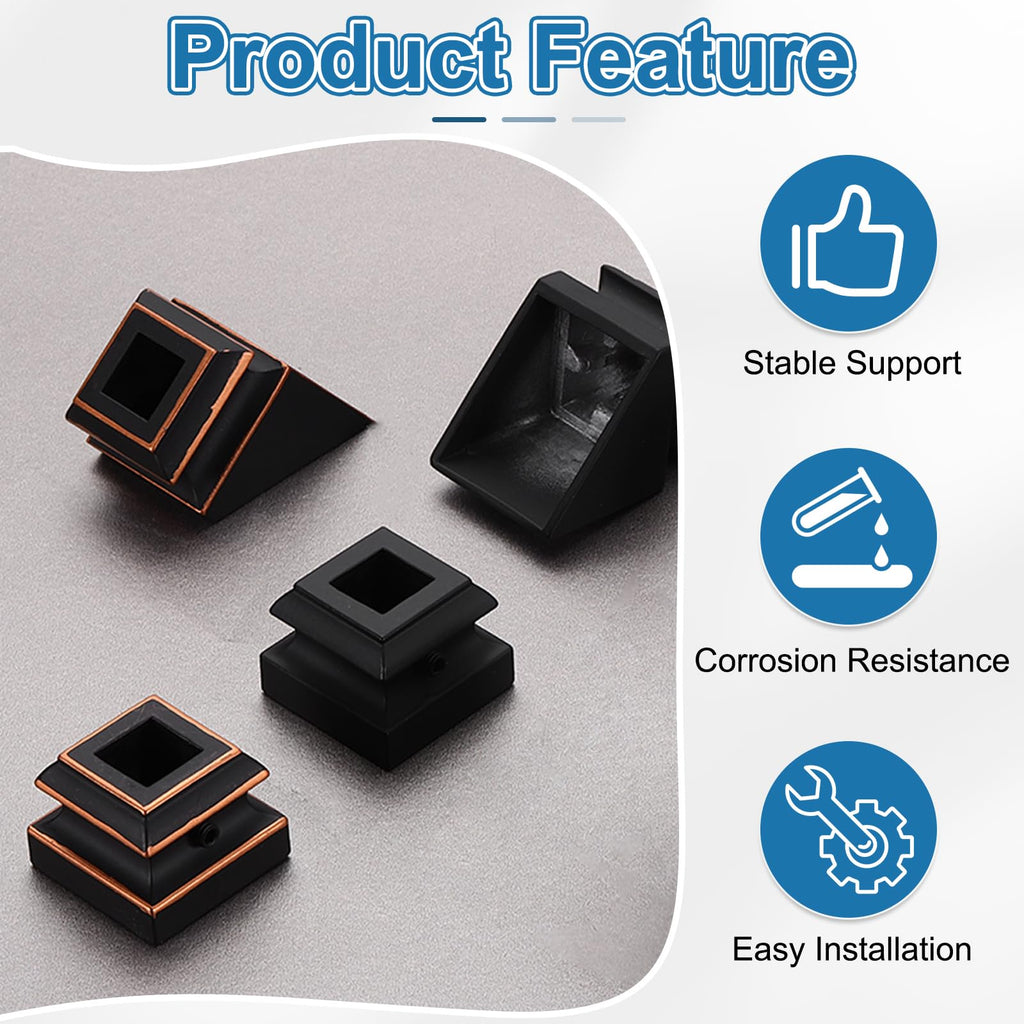 30 Pcs Stair Slant Shoes for 1/2" Square Baluster, Black