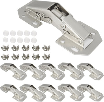10-Pack Hidden Hinges Doors Frameless Cabinet Hinges Concealed Surface Mount Cabinet Hinges
