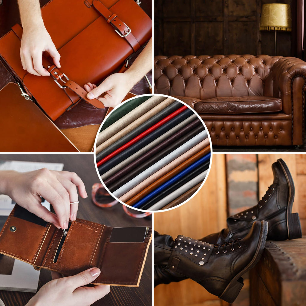 Faux Leather Fabric, Soft Synthetic PU Fabric Material, Thick Durable Synthetic Repholstery Leather Vinyl, Soft Touch