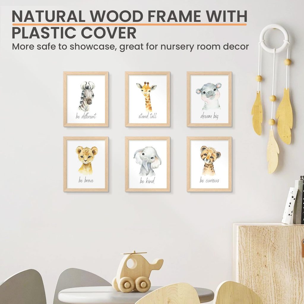 8x10 Picture Frame Solid Wooden, Nursery Wall Frames Set of 3