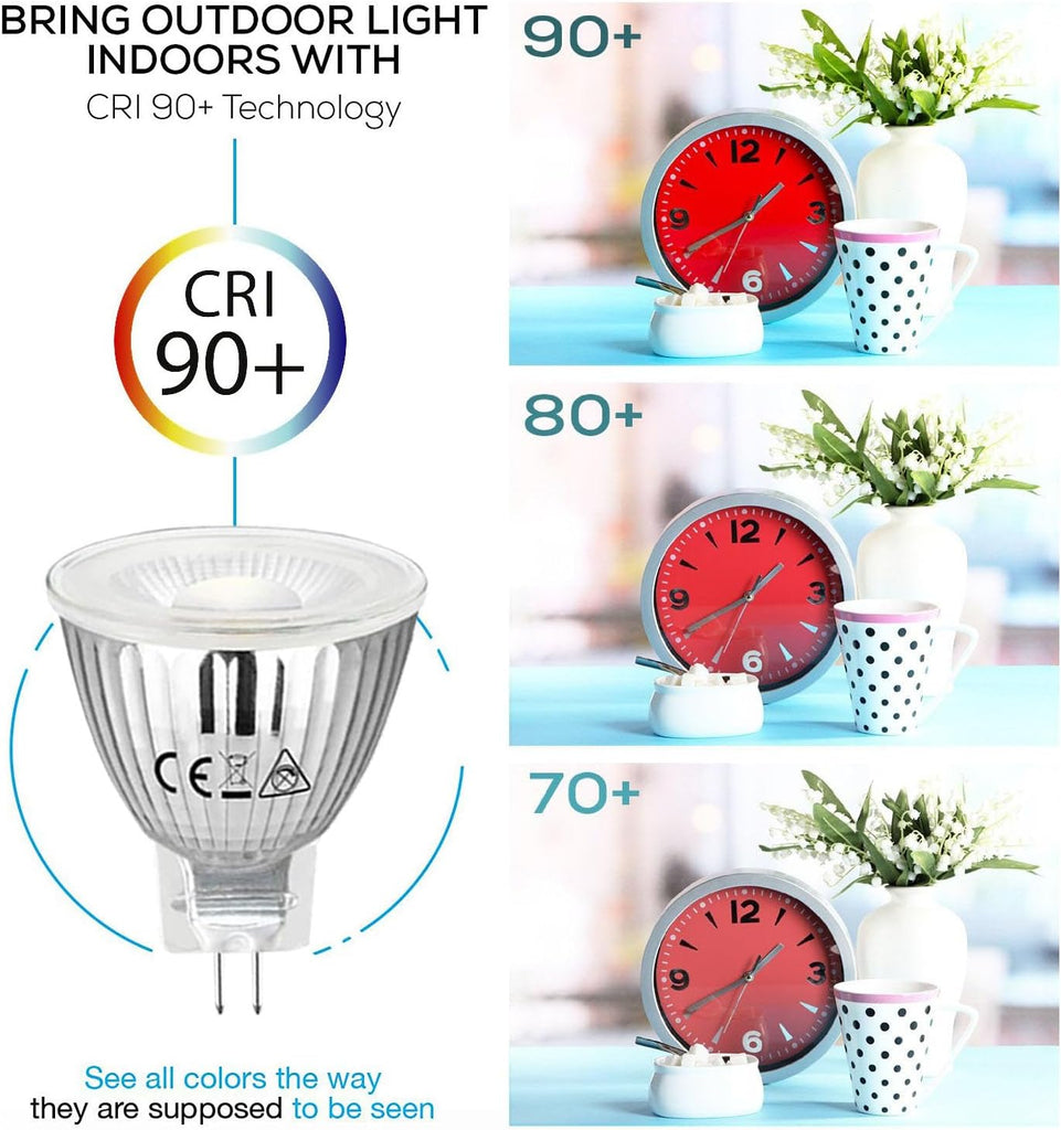MR11 Gu4.0 Bi-pin LED Light Bulb 3W 12VAC/DC Low Voltage LED Spotlights for Outdoor Landscape Lighting and Indoor