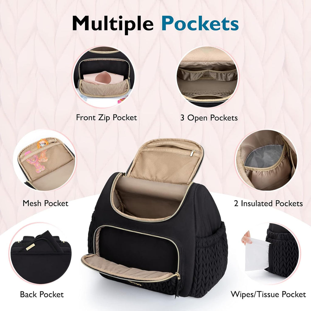 Diaper Bag Backpack, Stylish Mini Baby Bag with Changing Pad