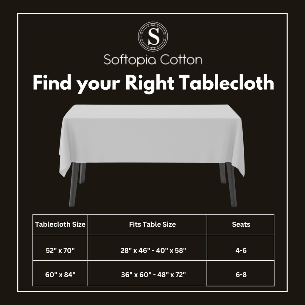 Tablecloth 52"x70" Farmhouse Table Cover 100% Cotton Decorative Washable Rectangle Table Cloths for Gifts, Kitchen