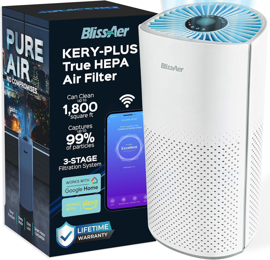 Air Purifiers for Home Large Room Pets Up to 1800 Ft² - Smart WiFi & Voice Control True HEPA Air Pur