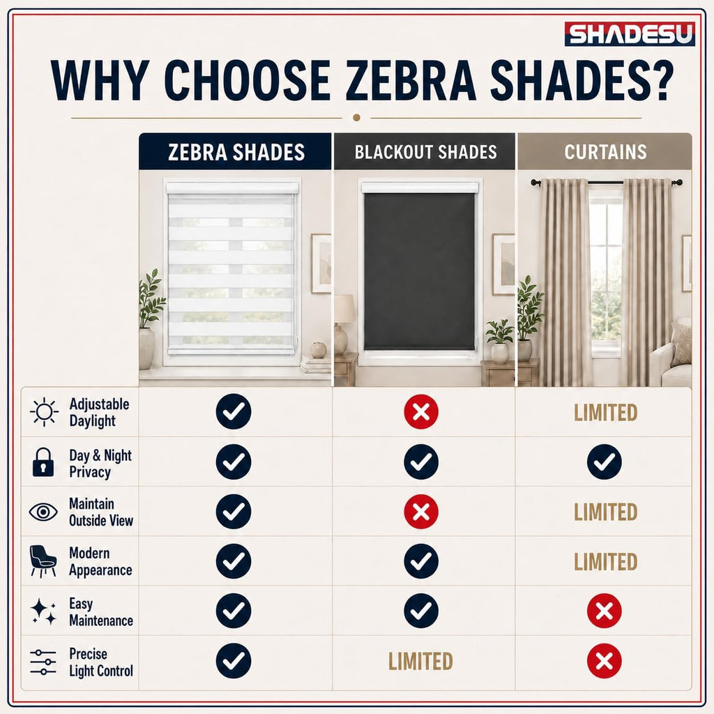 Zebra Blinds for Indoor Window Roller, Zebra Shades for Windows Privacy Light Filtering Shades (Maxium Height 72inch)