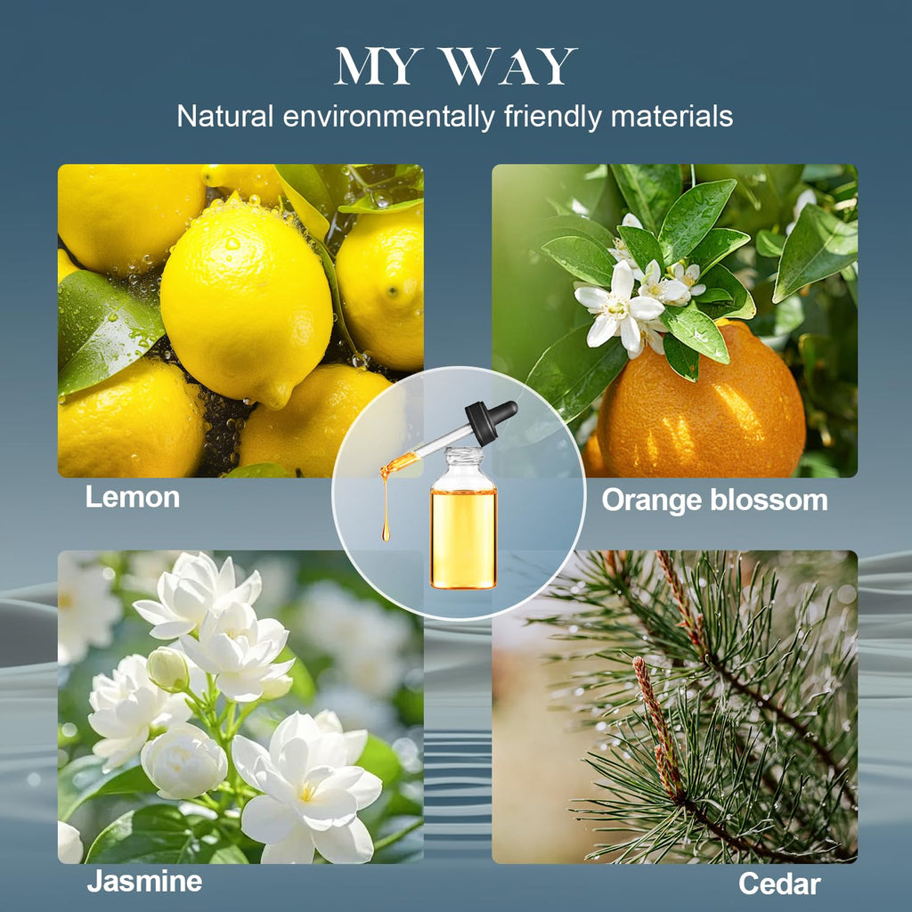Reed Diffuser Set, My Way Floral Fragrance Diffuser 6.1 fl oz with 6 Reed Sticks Long-Lasting Home Fragrance Reed