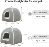 Cat Beds for Indoor Cats-Cat Bed Cave House Tent for Kittens and Small Pets with Washable Cushioned,Soft and Warm