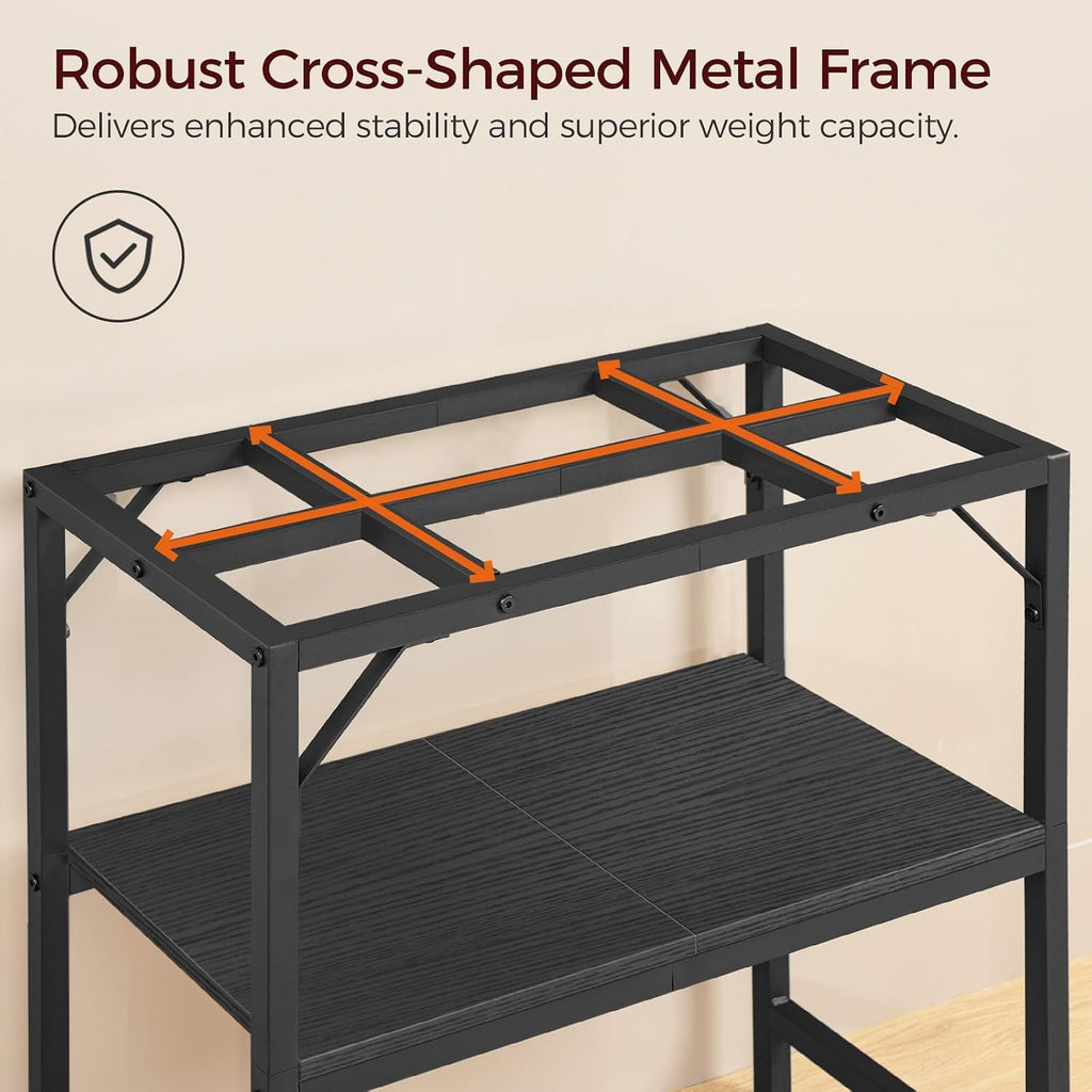 30 Gallon Fish Tank Stand, Aquarium Stand with 2-Tier Storage Shelves, Heavy Duty Breeder Turtle Terrarium Stand Rack