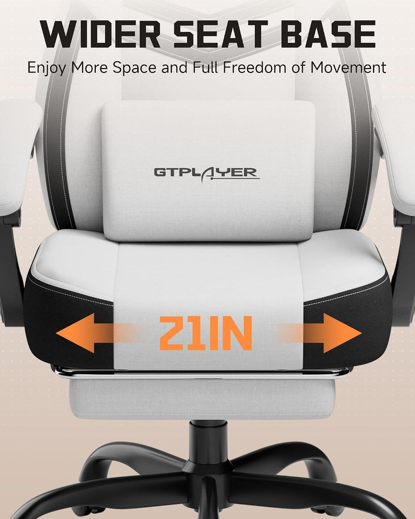 Gaming Chair for Adults, Ergonomic High Back Chair with Footrest | Big & Tall Computer Video Gaming Chair, Comfort