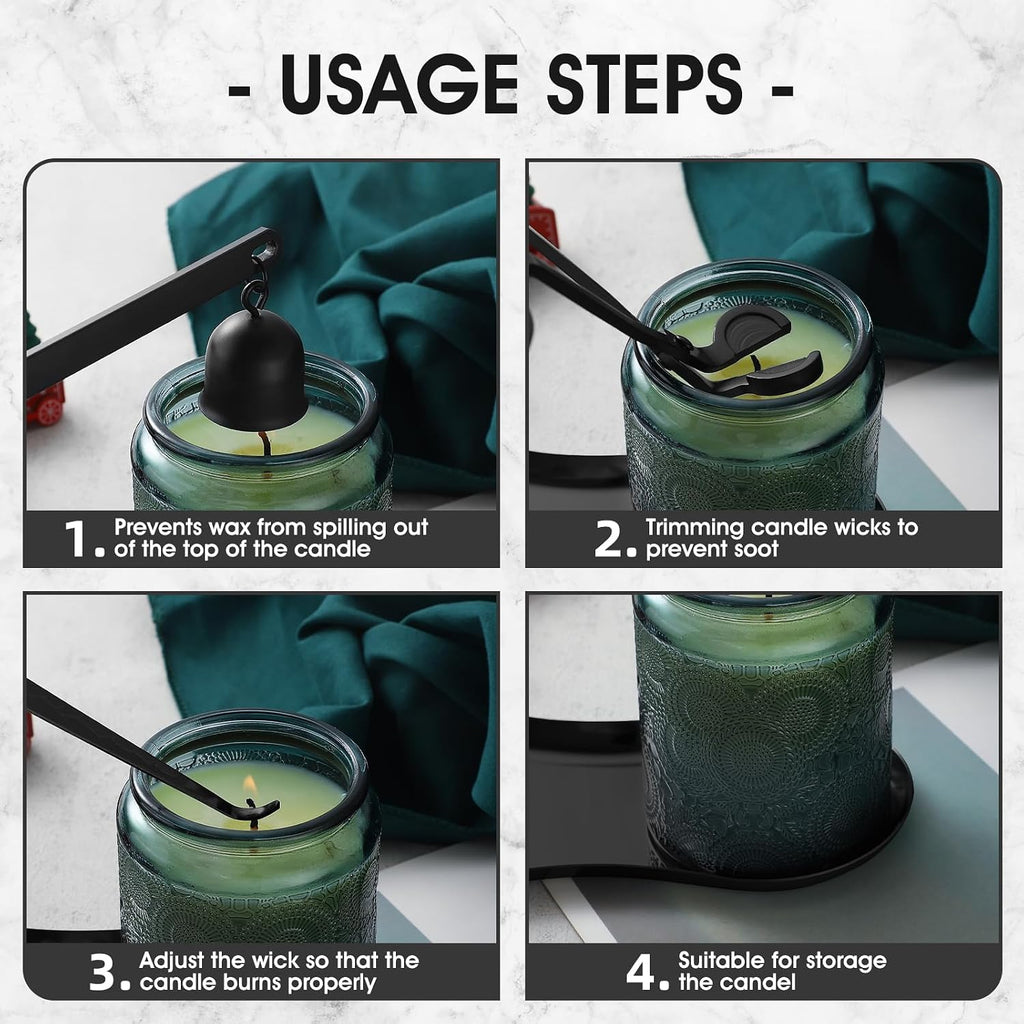 Candle Wick Trimmer, Candle Snuffer and Wick Dipper, Black