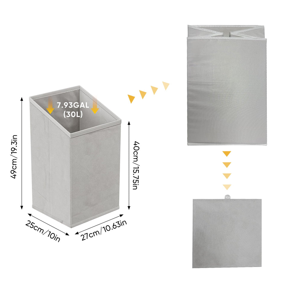 Tilt-Out Dual Laundry Storage Hamper Cabinet, Natural, with 2 Hamper.