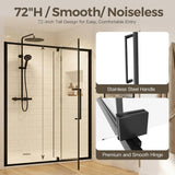 56-60" W x 72" H Pivot Shower Doors, Semi-Frameless Swing Water Repellent Glass Shower Doors with 1/4" (6mm) Clear