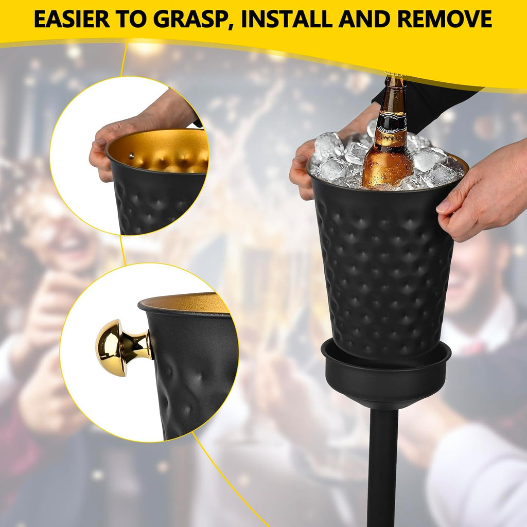 Champagne Bucket with Stand,5L Ice Bucket with Stand,Wine Chiller Bucket,Stainless Steel Champagne Stand for Wedding