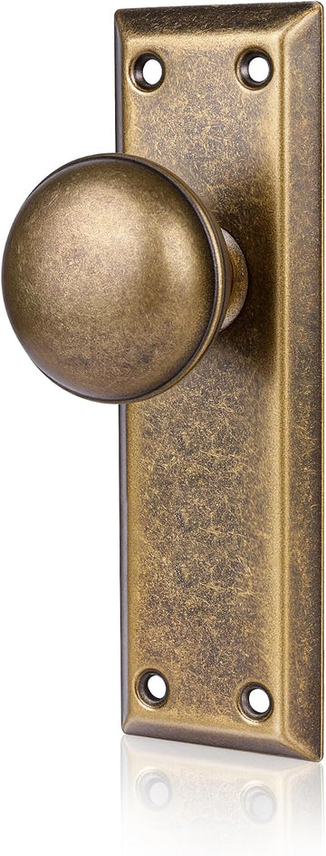 2 Pack Single Sided Vintage Dummy Door Knobs Interior, Antique Bronze