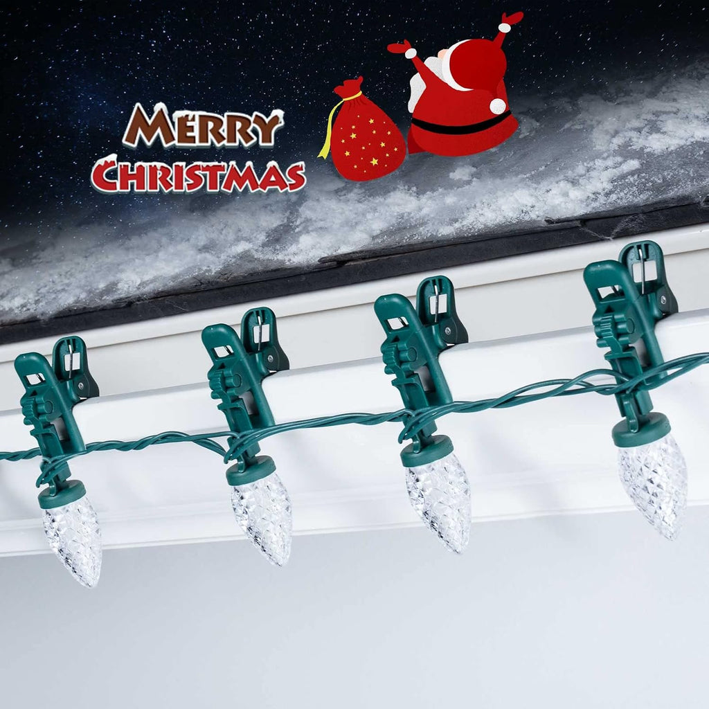 49FT 50 LED C9 Christmas Lights Outdoor Waterproof, Pure White