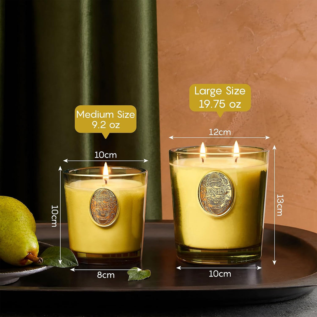 Natural Strong Soy Candle | Sandalwood Jasmine & Green | 9.2 oz, 50H Burn Time | Luxury Candle for Relaxation - Set of 92