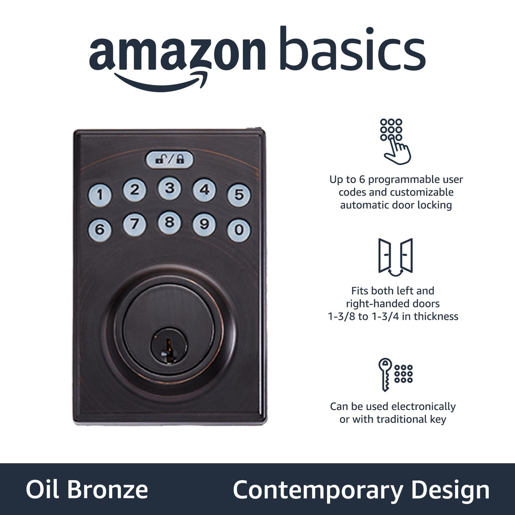 Electronic Keypad Deadbolt Door Lock with Touch-Control Keyless Entry, Auto Lock, Create Codes for Guests