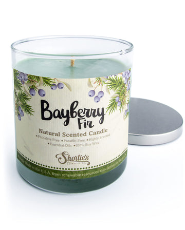Bayberry Fir Scented Natural Soy Candle, Essential Fragrance Oils, 100% Soy, Phthalate & Paraben Free, Clean Burning
