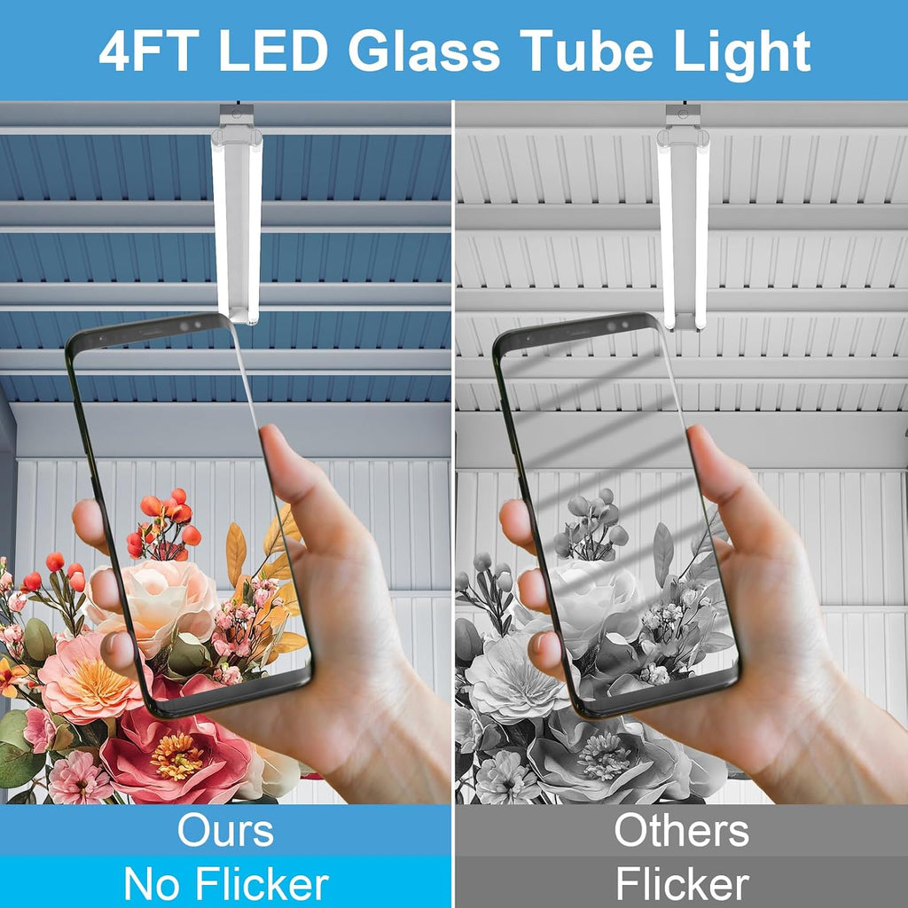 T8 LED Bulbs 4 Foot 18W, Film Coating Glass Tube, 6000K 10 Pack