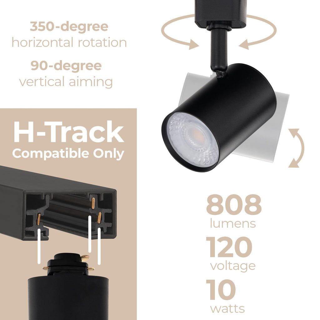 Amped Collection 3-Light 48in Field Cuttable LED Track Lighting Kit with 3 LED 5-CCT Selectable Track Heads, 4ft