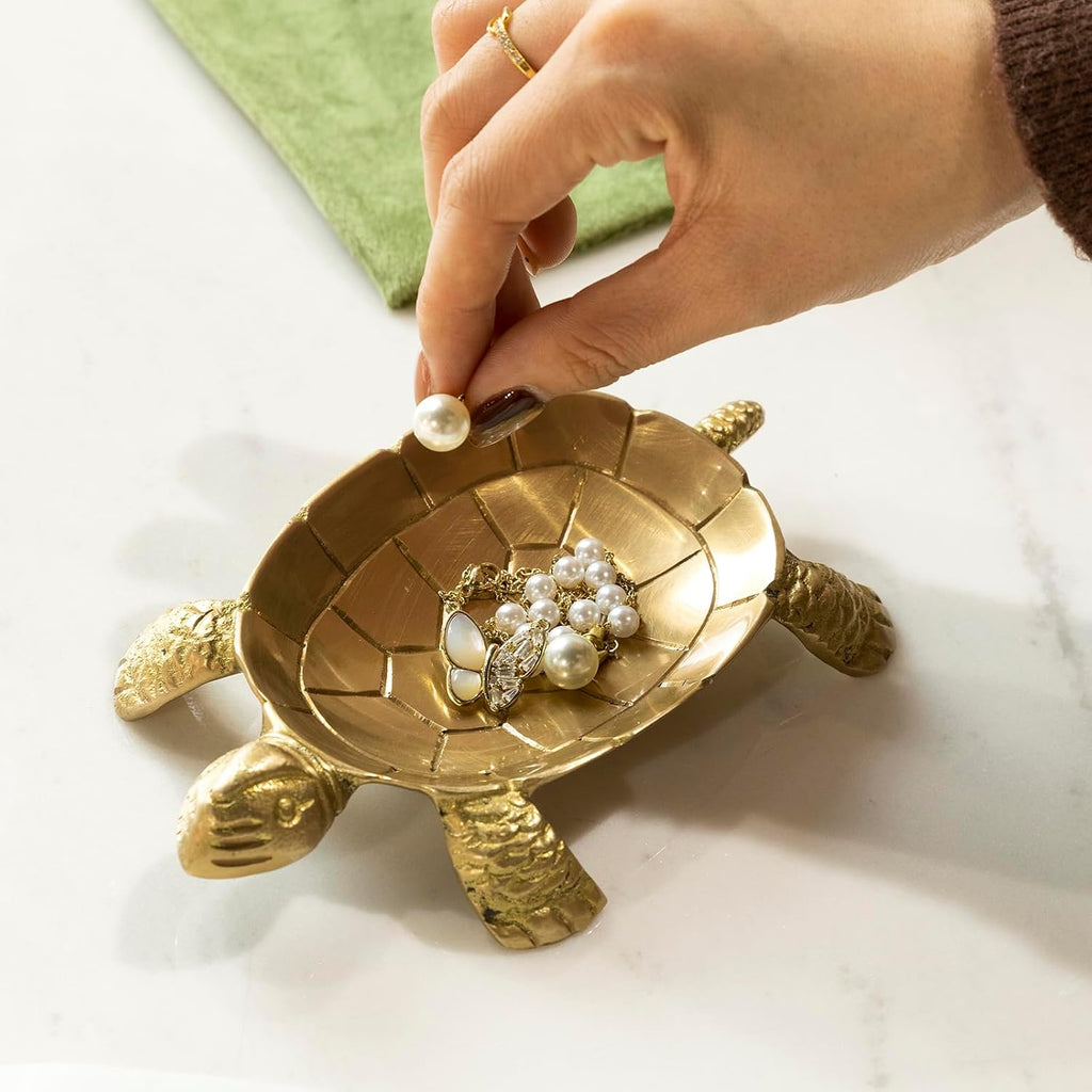 Brass Turtle Jewelry Tray - Candle Holder - Jewelry Dish - Perfect for Wax Candles, Rings, and Trinkets Dish,Birthday