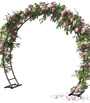 Metal 8Ft Wide 7Ft High, Wedding Arch Frame for Wedding Decorations, Balloon Arch Stand with Base for Ceremony