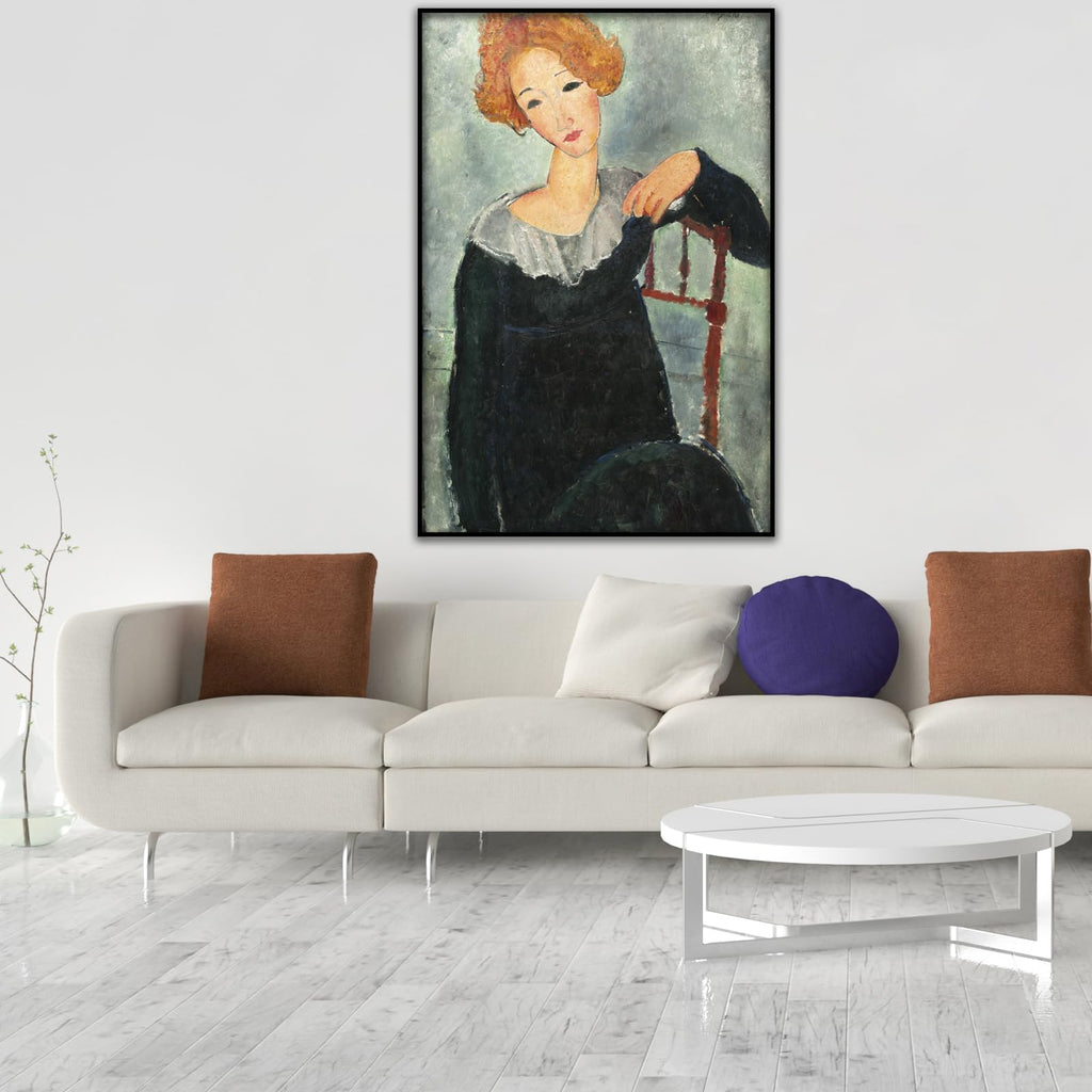 Amedeo Modigliani Poster - Women With Red Hair Canvas Wall Art - Portraits of Famous People - Copy of Famous