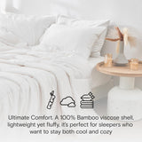 DOZ All Season Cooling Comforter, 100% Viscose Derived from Bamboo, Breathable, Lightweight, Soft