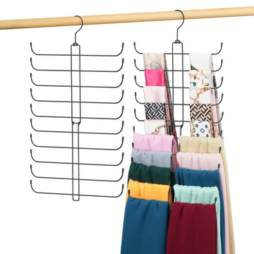 Metal Scarf Hanger, Hanging Scarf Organizer for Closet, Holds 40 Scarves