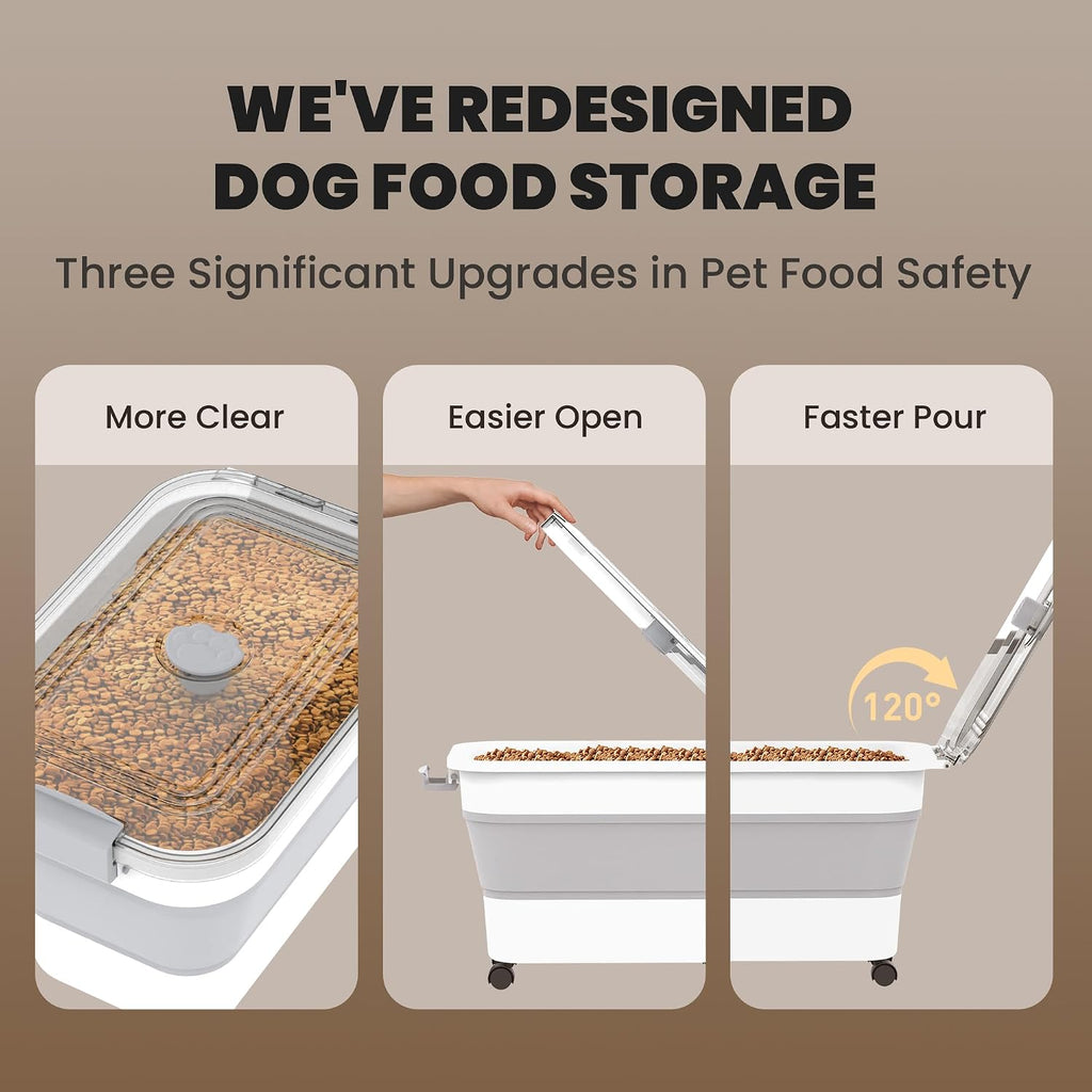 20-23 Lbs Dog Food Storage Container, Collapsible Dog Food Container