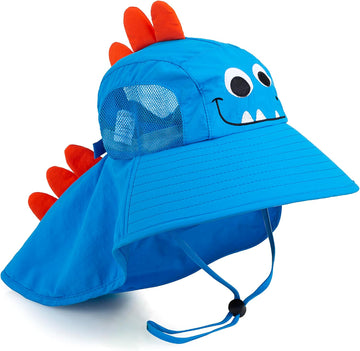 Kids Sun Hat UPF 50+ Boy Girl Protection Hat Wide Brim Beach Hats with Mesh and Adjustable Chin Strap