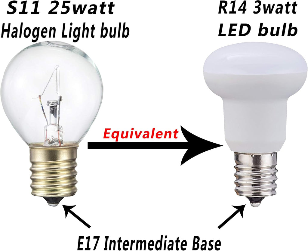 R14 E17 LED Bulb, 3W(25 Watt Incandescent Equivalent), 2700K Warm White Not-Dimmable Intermediate Base Led Light