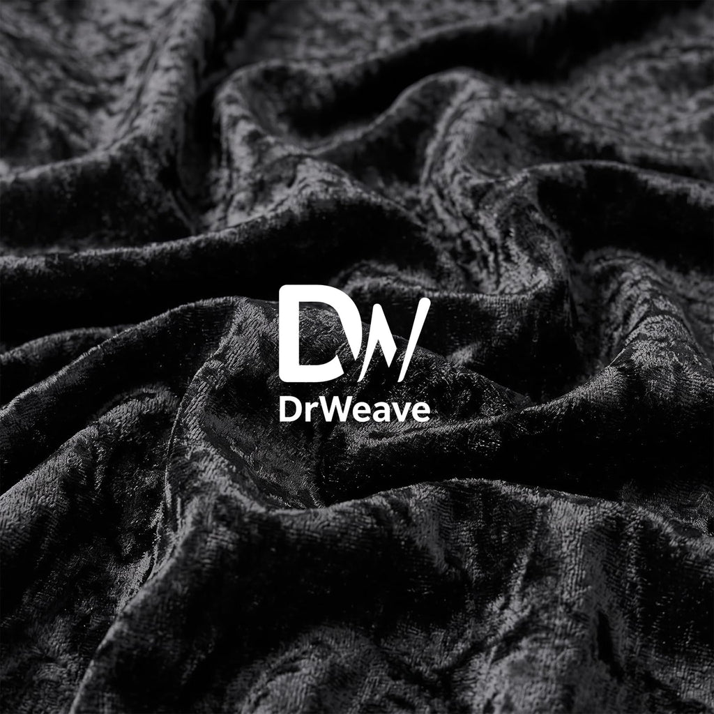 Crushed Velvet Fabric, 2 Way Stretch, 63 Inch x 4 Yards, Black